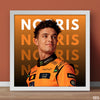 Lando Norris F1 Formula Racing with Typography Background | Sports Poster Wall Art