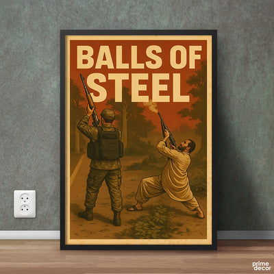 Balls of Steel Drone Shot | Pak-Ind War 2025 | Army Poster Wall Art
