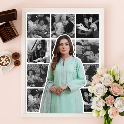 Outlined Picture with B&W Collage (Single Panel) | Customised Wall Art