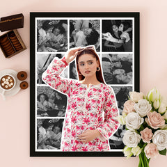 Outlined Picture with B&W Collage (Single Panel) | Customised Wall Art
