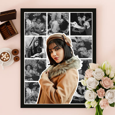 Outlined Picture with B&W Collage (Single Panel) | Customised Wall Art