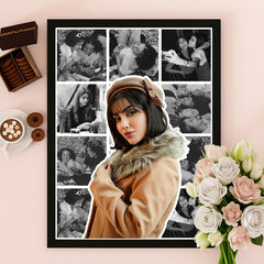 Outlined Picture with B&W Collage (Single Panel) | Customised Wall Art
