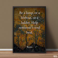 Help Someone's Soul Heal | Pearls of Rumi | Quotation Poster Wall Art