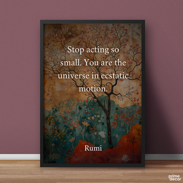 You Are The Universe | Pearls of Rumi | Quotation Poster Wall Art