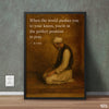 When The World Pushes You To Your Knees | Pearls of Rumi | Quotation Poster Wall Art