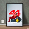 Lewis Hamilton Sitting on F1 Tyres | Sports Poster Wall Art