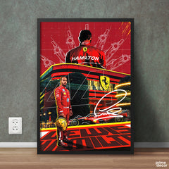 Lewis Hamilton No. 44 Ferrari Tribute | Sports Poster Wall Art