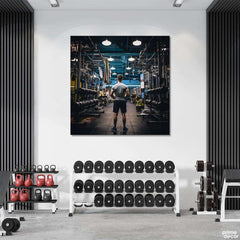 Backview of A Fitness Freak In Gym (Single Panel) Gym Wall Art - Prime Décor