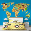 Animal World Map Kids Room | Kids Wallpaper Mural