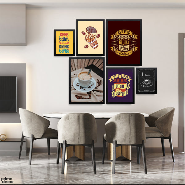 Life Begins After Coffee (6 Panel) Cafe Wall Art