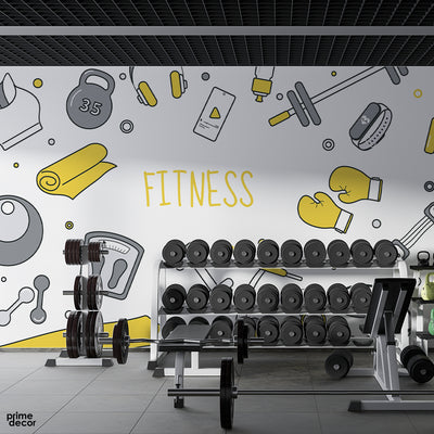 Fitness Through Working Out | Gym Wallpaper Mural - Prime Décor