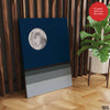 Navy Blue & Grey Moon | Abstract Office Artwork #002