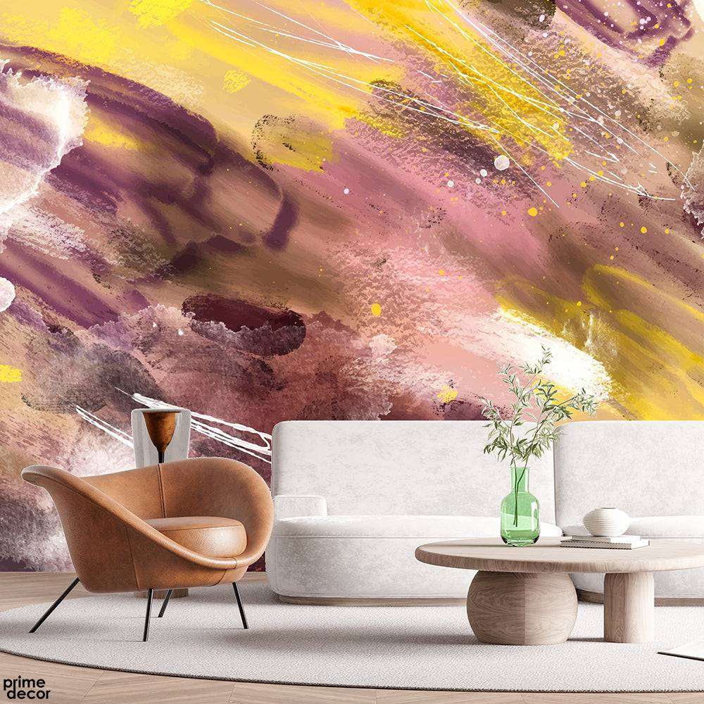 Abstract Brush Stokes & Splash Stains | Abstract Wallpaper Mural - Prime Décor