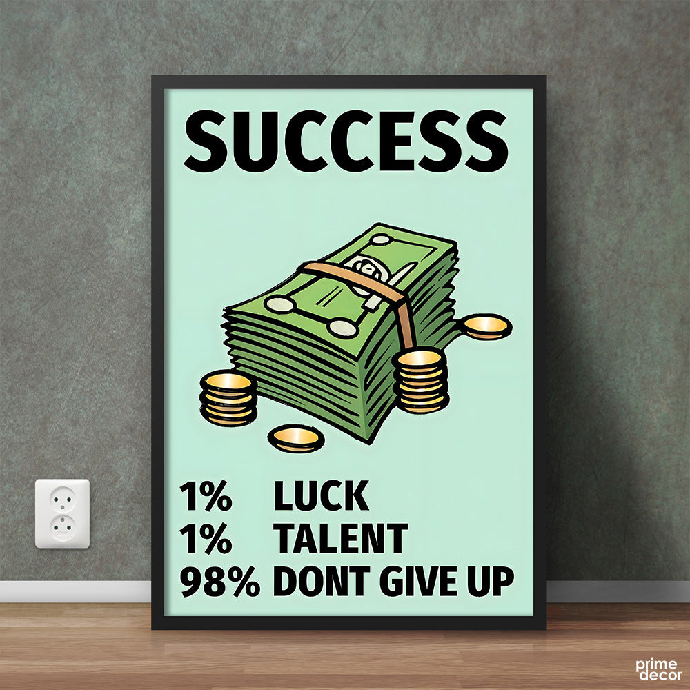 What Is Success, Luck Talent Or Don't Give Up Poster Wall Art – Prime Décor
