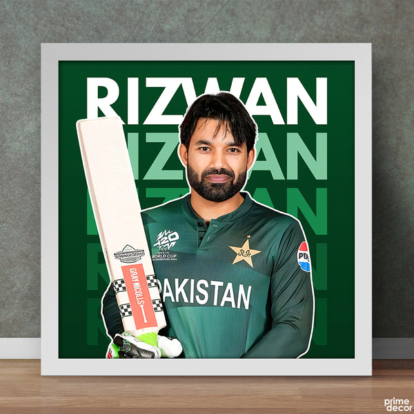 Pakistan Cricket Team with Typography Background (6 Panel) Sports Wall Art