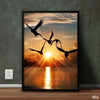 Sunset Flying Birds | Nature Poster Wall Art