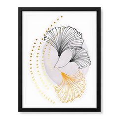 Black & Gold Line Flowers | Abstract Floral Artwork #006 - Prime Décor