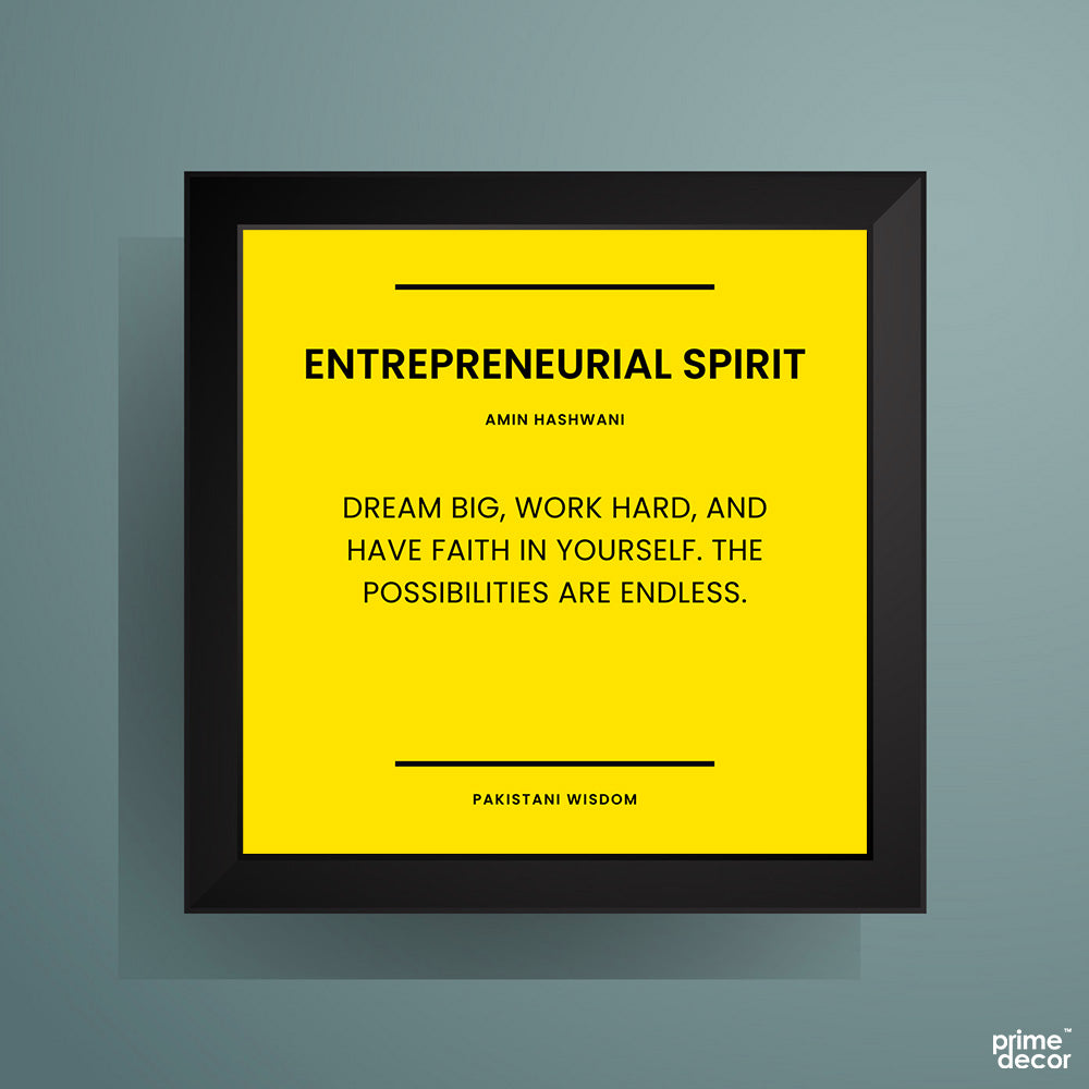 Pakistani Wisdom Quotes Black & Yellow (9 Panel) Motivational Wall Art - Prime Décor