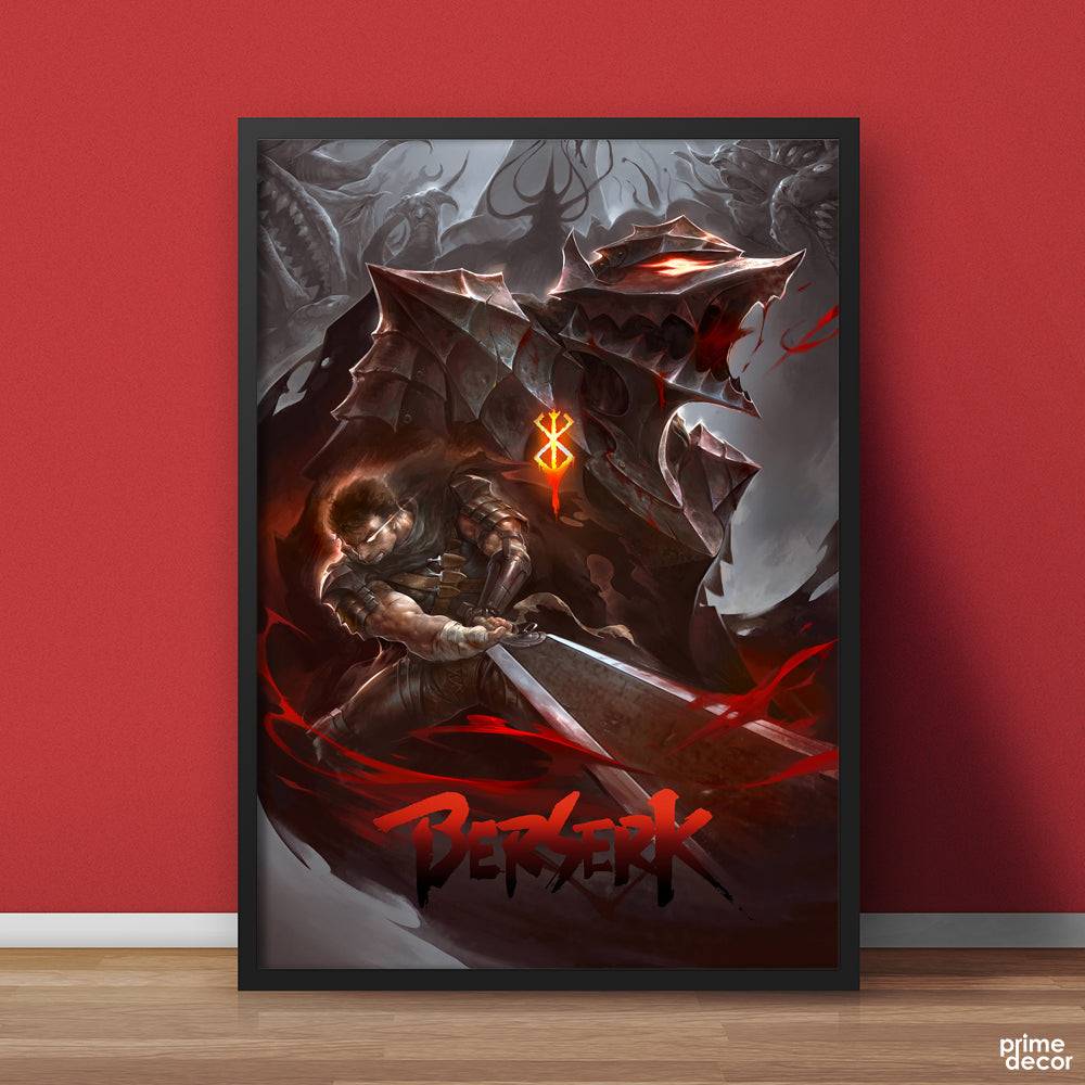 Black Swordsman Berserk Poster | Anime Wall Art - Prime Décor