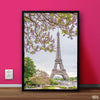 Eiffel Tower With Spring Tree | Nature Poster Wall Art