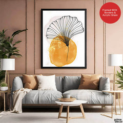 Black & Gold Line Flowers | Abstract Floral Artwork #007 - Prime Décor