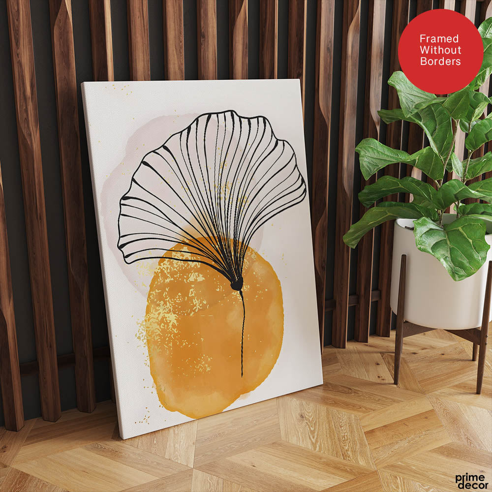 Black & Gold Line Flowers | Abstract Floral Artwork #007 - Prime Décor