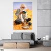 Abstract Artwork Of A Man Serving Green Tea In Desert (Single Panel) Fashion Wall Art