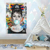 Audrey Hepburn Leinwand WIth Bubble Gum (Single Panel) Fashion Wall Art