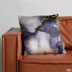 Purple Ink & Gold Marble | Abstract Cushion #008 - Prime Décor