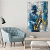 Abstract Artwork Of A Man Playing Saxophone (Single Panel) Music Wall Art