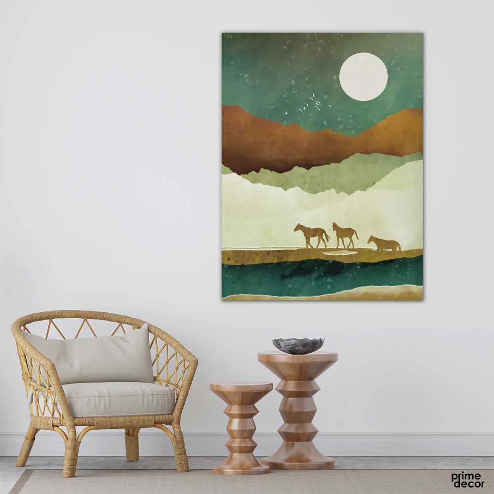 Mountain Range Starry Sky Scenery (Single Panel) Nature Wall Art - Prime Décor