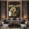 The Majestic Golden Lion Digital Painting (Single Panel) Square Wall Art