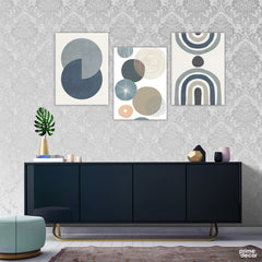 Modern Boho Art in Blue (3 Panel) Abstract Wall Art - Prime Décor