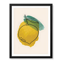 Gold & Green Paint Stroke Fruit Design | Abstract Food Artwork #00103 - Prime Décor