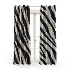 Monochrome Zebra Stripe Print | Abstract Curtains #104 - Prime Décor