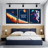 Adventure Into The Cosmos Astronaut In Space (3 Panel) Space Wall Art