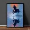 Running Horse Through Water | Animal Poster Wall Art