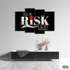 Take The Risk Black & Red Typography (4 Panel) | Office Wall Art On Sale