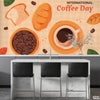 International Coffee Day With Aesthetic Artwork | Cafe Wallpaper Mural