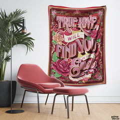 True Love Will Find You In The End With Roses | Floral Tapestry - Prime Décor