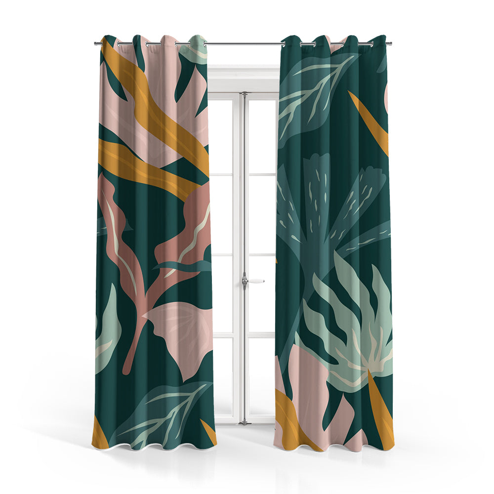 Colorful Tropical Leaves Pattern | Nordic Curtains #112 - Prime Décor