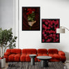 Red Tulips & Roses Macro (2 Panel) Floral Wall Art