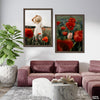 A Day In Red Tulip Orchards (2 Panel) Floral Wall Art