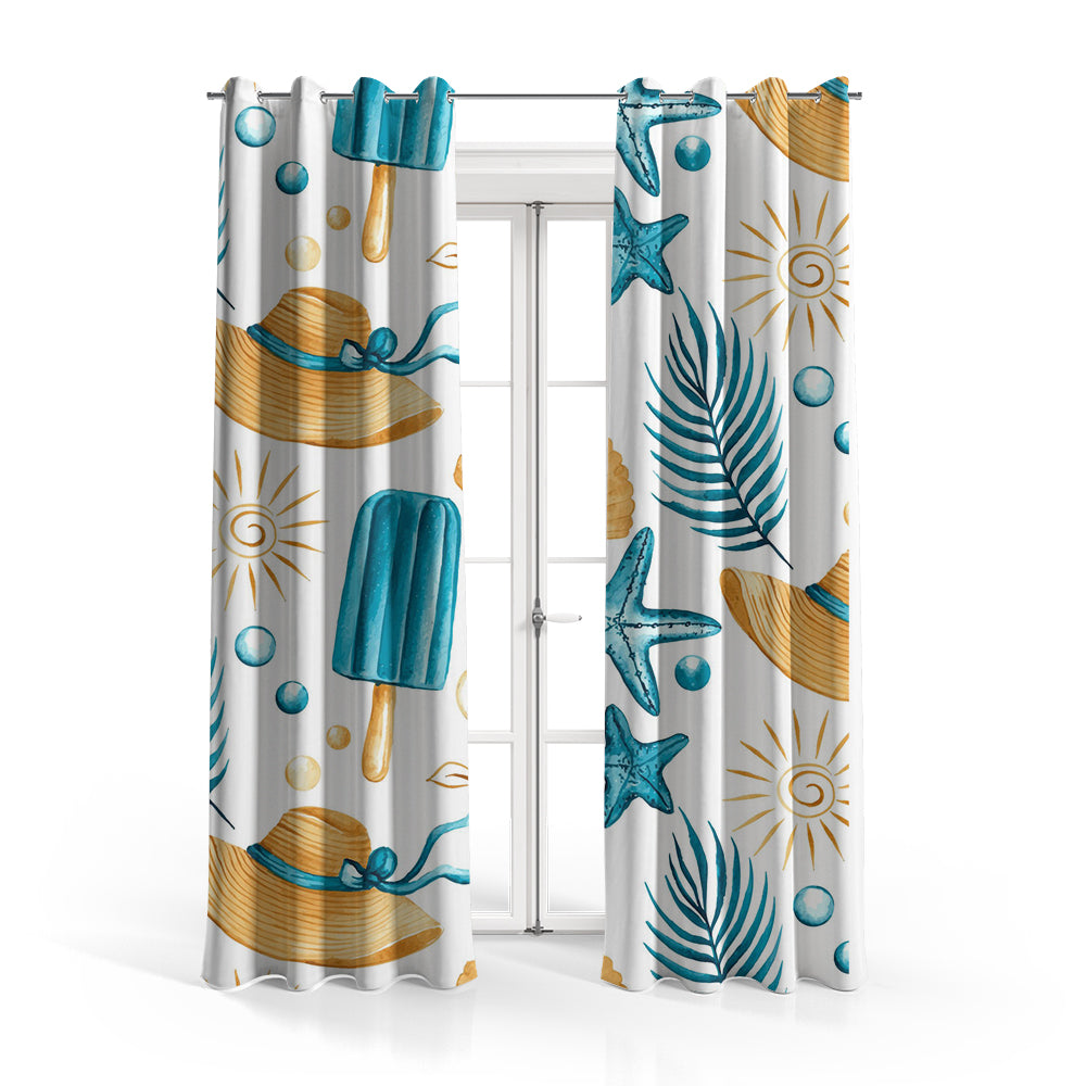 Hand Drawn Watercolor Beach Edition | Nursery Curtains #115 - Prime Décor