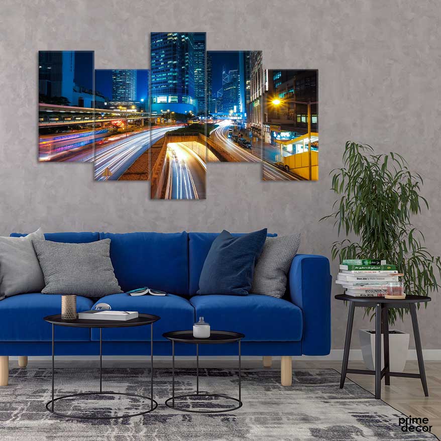 Future of Complex World (5 Panel) City Wall Art - Prime Décor