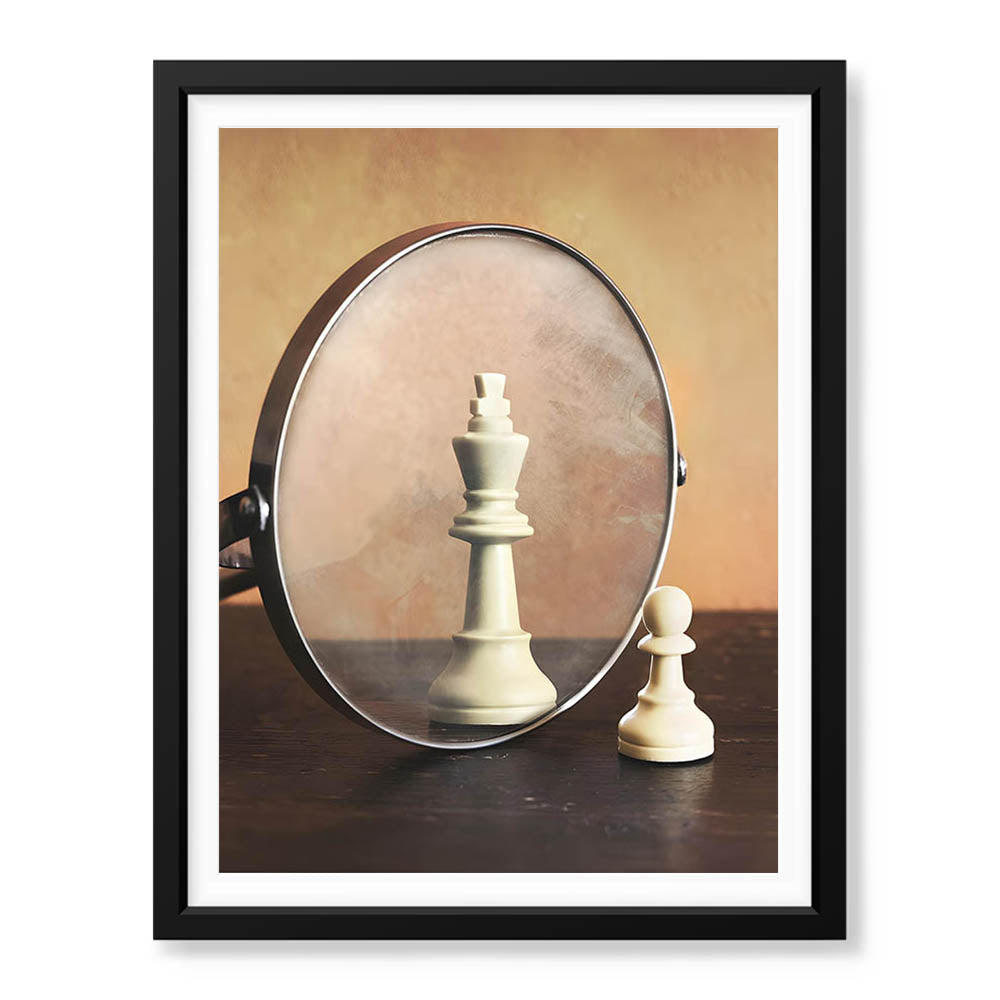 A Chess Piece In Front Of A Mirror | Abstract Motivation Artwork #00116 - Prime Décor