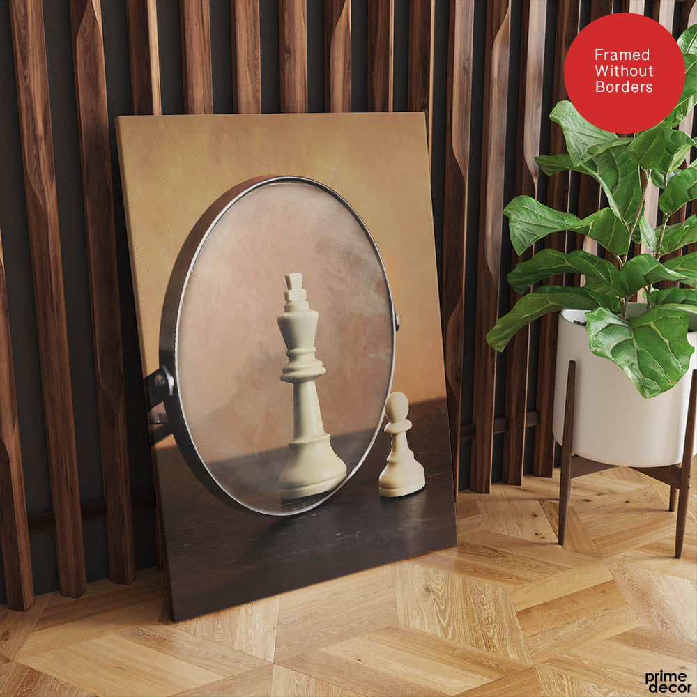A Chess Piece In Front Of A Mirror | Abstract Motivation Artwork #00116 - Prime Décor