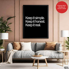 Keep It Simple, Keep It Honest, Keep It Real | Abstract Motivation Artwork #00118 - Prime Décor