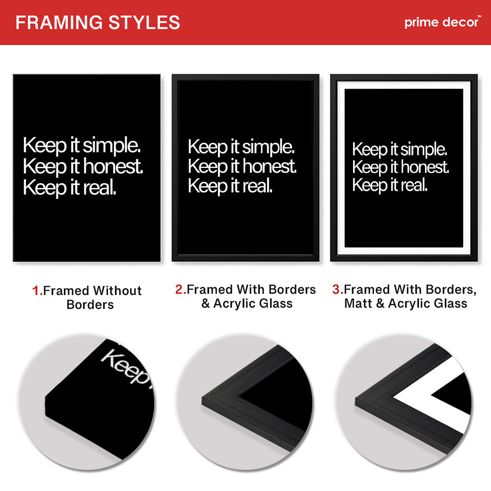 Keep It Simple, Keep It Honest, Keep It Real | Abstract Motivation Artwork #00118 - Prime Décor