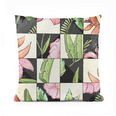 Hand Painted Tropical Square Pattern | Nordic Cushion #119 - Prime Décor